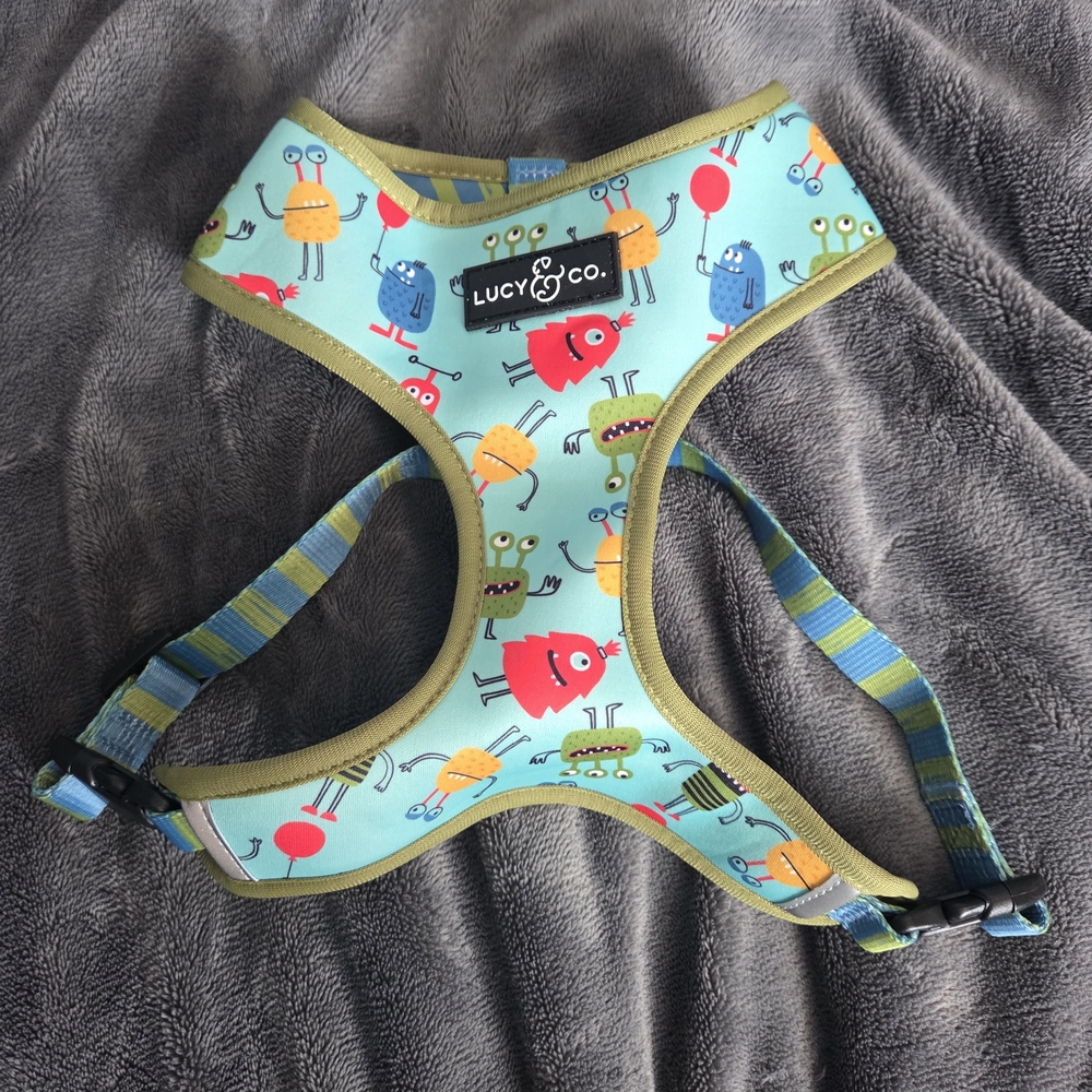 NWOT Lucy & Co. Monster Print Dog Harness
